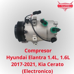 [97701-F2100] Compresor Hyundai Elantra 1.4L, 1.6L 2017-2021, Kia Cerato (Electronico)